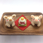 いのししの小さなお正月飾り　羊毛フェルト