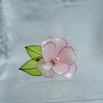 椿のコーム　中　～ディップアート～　桜色