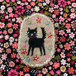 黒猫さんの刺繍ブローチ♪
