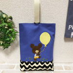 再販1🎈くまたんと風船のシューズケース♪ハンドメイド♪ブルー