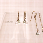 SALE10/31まで♪《2点セット》シンプルシリーズ♪チェコビーズの、しずくピアス☆(グリーン)(定価450円♪)