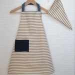 リクエスト‼︎140〜150cm♪キッズエプロン 着脱簡単  ボーダー