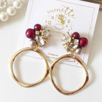 crystal pearl & gold hoop