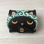 泥棒に変身！ほっかむり黒猫のコインケース♪
