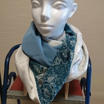 (送料無料) 着物リメイク ブルー系 スヌード