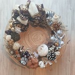 クリスマスリース（24cm）＊ショコラリボンのピルエット＊フラワーリース