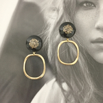ブラックゴールド秋冬ピアス/イヤリング