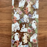 【iPhone】お花とうさぎ透明スマホケース