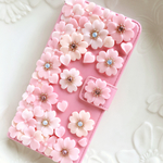 yuko6968様オーダー品♡ハートの花びら桜色手帳型ケース
