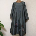 「大島紬」リメイクワンピースb