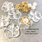 【48pcs/16set】clear pansy★acrylic beads