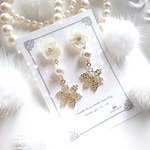 再販*.∗̥⁺雪の華 *.∗̥⁺  white snow ピアス/イヤリング
