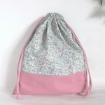 お着替え袋 ★スモーキーピンク×小花柄★ 体操着袋　巾着