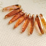 のびやかに〜ピンクブラウン〜　チェコビーズ　5X16mm 8個