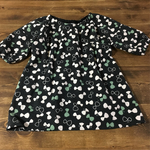 SALE90〜100㎝スモックワンピース      起毛柔生地ちょうちょくろ  ワンピース