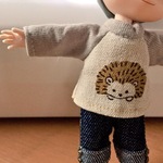 【オビツ11サイズ】ラグランTシャツ（長袖・ハリネズミ）