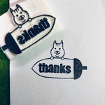 リスのどんぐりthanksはんこ