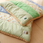 【２枚セット・極厚タイプ】 * ラプセニ *　四角つなぎのパッチワーク　シープボアお座布団　４０cm×４０cm