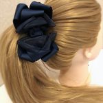 オーガンジーBIGリボン バナナクリップ Navy【大】