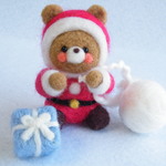 くまちゃんサンタのクリスマス 羊毛フェルト
