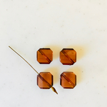 Clear Brown Faceted Rectangle Beads