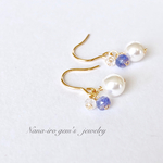 ＊再販＊14kgf pearl × tanzanite pierce