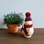しましま帽子の雪だるまＦ