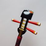 【1980526様専用ページ】かんざし 「三味線」漆黒４１（矢絣）