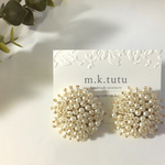 再販＊つぶつぶパールピアス/イヤリング  下向き防止キャッチ