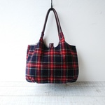 タータンチェックウール　バルーンバッグ