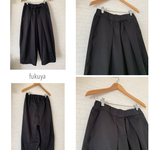 yu様ご注文品 黒ツイルのタックワイドパンツ