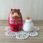 受注制作＊開運お飾り♥イノシシ花だるま＊鏡もち針山