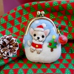 サンタチワワのクリスマス♪小さながま口 No.323