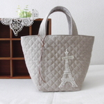 リネン色の大人パリジェンヌなキルティングbag　