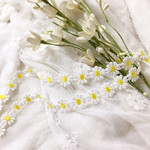 ＊再入荷＊1m 可愛い 細幅 マーガレット 花 刺繍 レース ブレード 白 BK181013 ハンドメイド 手芸 素材