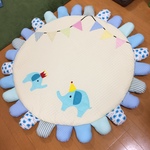 ハンドメイド＊サニーマット＊ブルー&ゾウさん