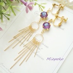流れ星☆Burgundy☆イヤリング(ピアス）