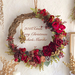 赤薔薇のクリスマスリース 56㎝ レイラ