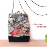 着物リメイク◆スマホ・通帳ショルダー◆流水菊23