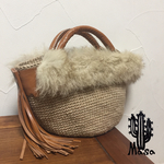 麻バッグ★ボリュームファー✖︎フリンジ