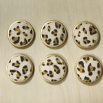 GOLD FLAME LEOPARD CIRCLE BEIGE ROUND CABOCHONS