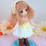 あまむす・オビツ11サイズ　編みドレスセット（黄色）