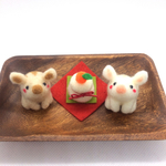 いのししの小さなお正月飾り　羊毛フェルト
