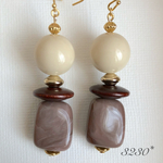 大ぶり アクリル製  ピアス* オールドローズ