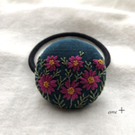 秋の花 刺繍ヘアゴム ブローチへ変更可能☆
