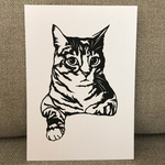 ★送料無料★〝おすましな猫〟切り絵ポスター