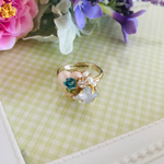 vintage rose ring（blue heart）
