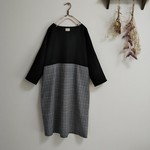 (再販）リネン×グレンチェックワンピース