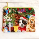 レアなUSAコットン犬たちのクリスマスパーティーミニポーチ