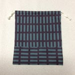 専用☆ブルーグレー格子柄巾着袋